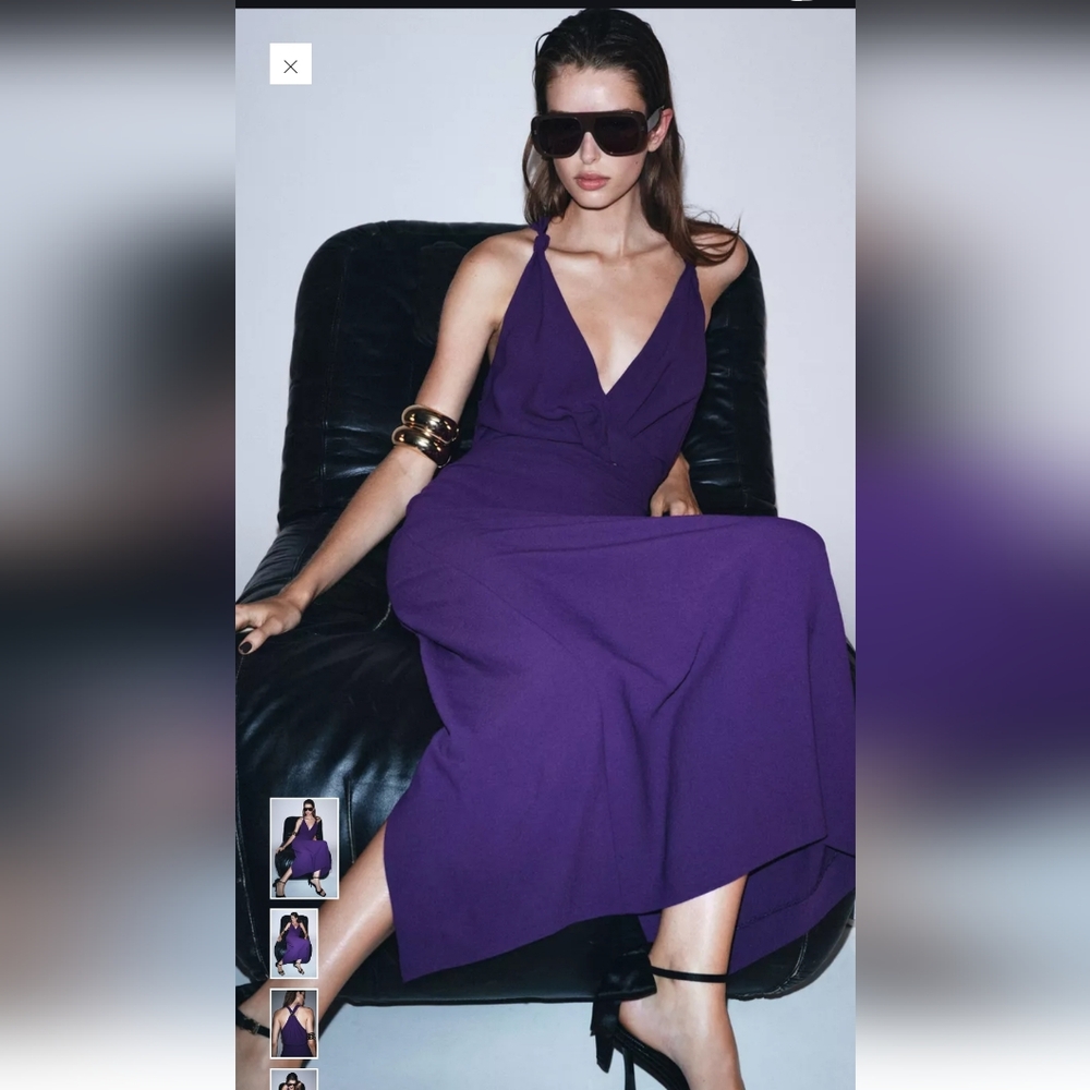 Zara Deep Purple Midi Dress